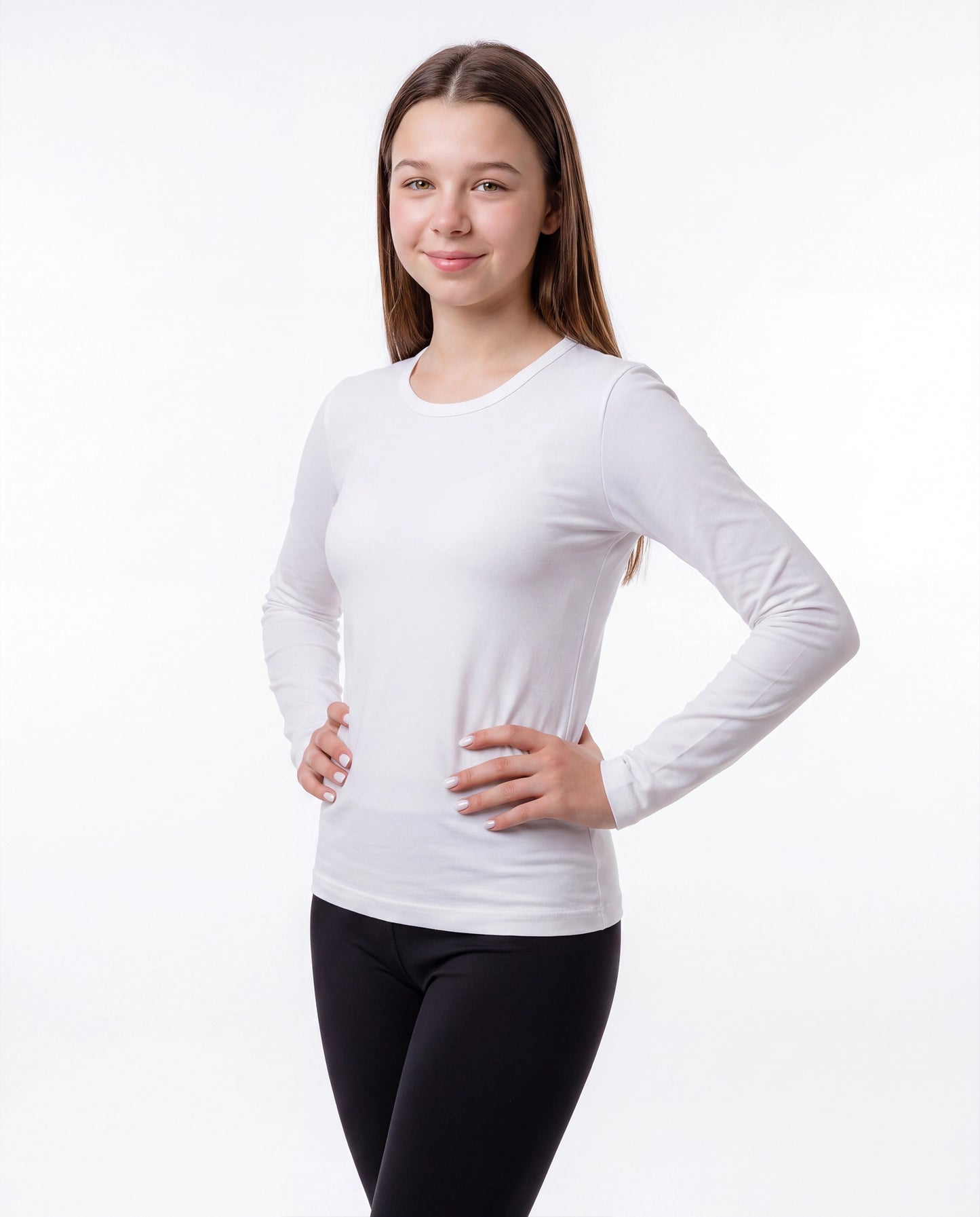 توب كم رقبة دائري بناتي
