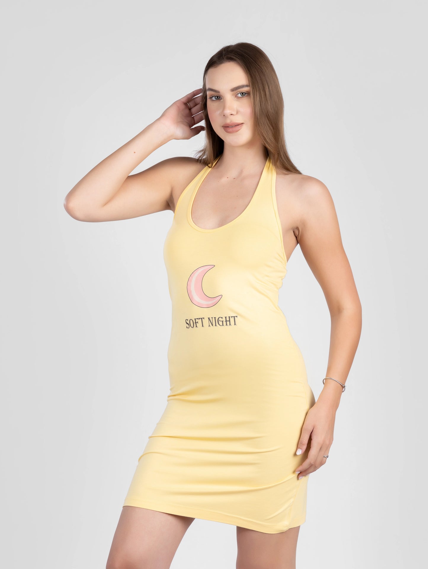 قميص نوم نسائي بطبعة SOFT NIGHT