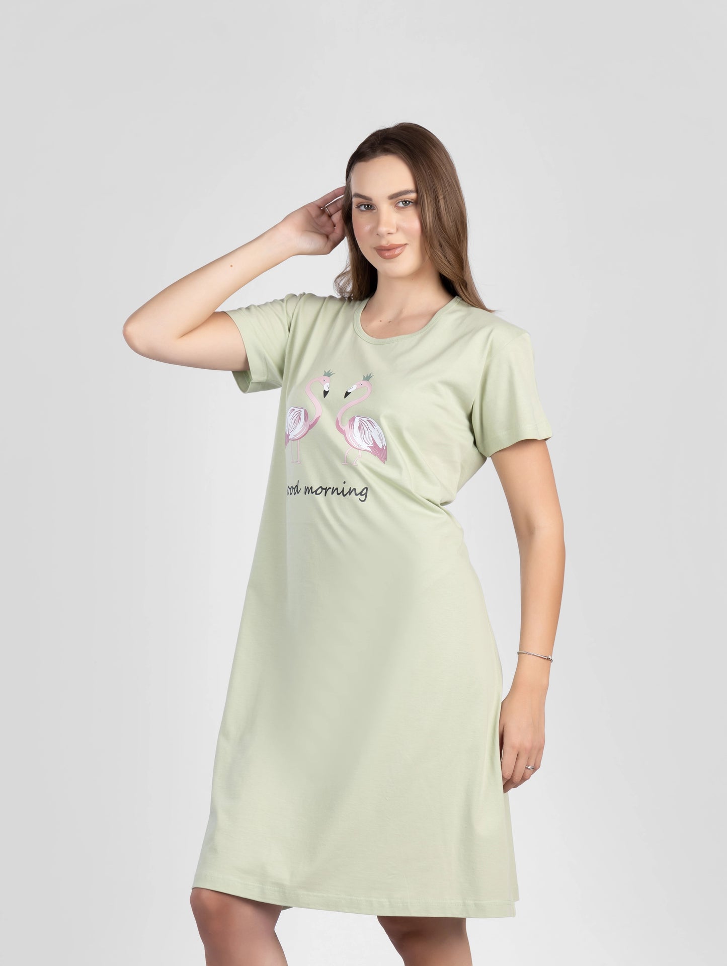 فستان بيت نسائي طبعة فلامنجو